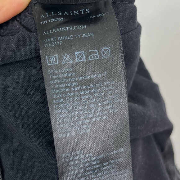 All Saints Mast Ankle Ty Jean Sz 29 - Picture 10 of 10